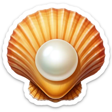 Sea shell with pearl sticker