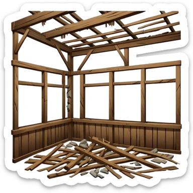 Damaged Building Interior sticker