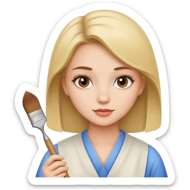 دختر زیبا و نقاش sticker