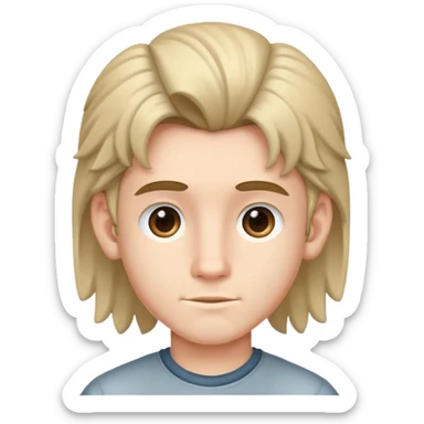 boy with big ears and a mullet hairstyle sticker