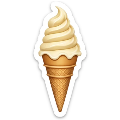Vintage style simple ice cream cone like early emoji design sticker