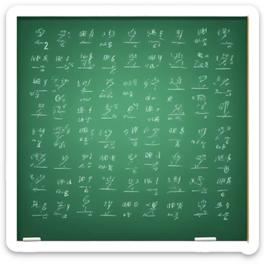 Green chalkboard with math equations written on it sticker