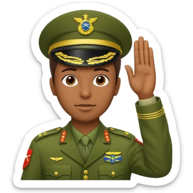 Soldado do Exército Brasileiro fazendo continência sticker