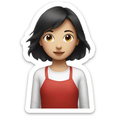 red+circle+girl sticker