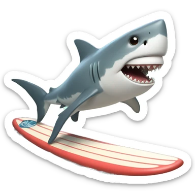shark riding a surfboard sticker