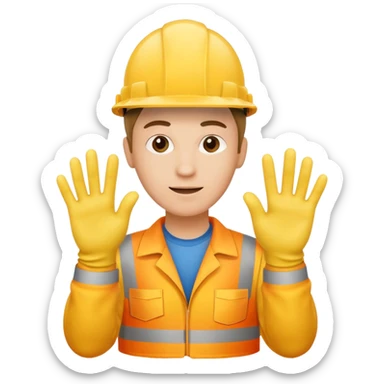 Safety sign hand with 3 fingers our of 5 used by TotalEnergies sticker