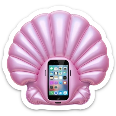 vintage rococo pale pink inflatable puffy shell phone sticker