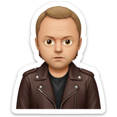 Lars ulrich young, (brown wolfcut, 80s) sticker