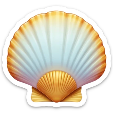 scallop shell, simple, clear sticker