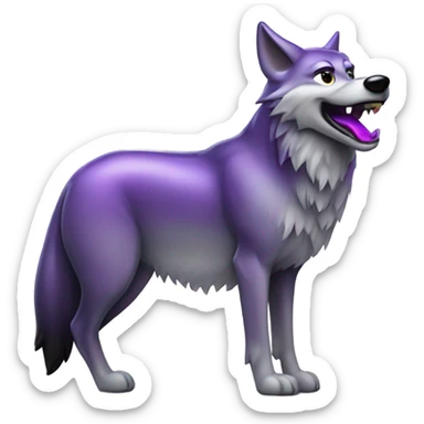 Wolf licking an eggplant seductively sticker