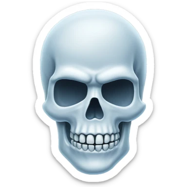 Ice chiseled white skull sticker