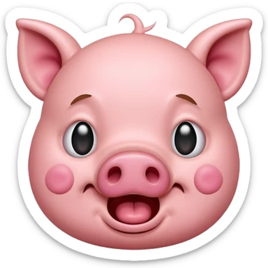 crée moi un emoji avec un cochon qui pleure de rire, tout rose  sticker