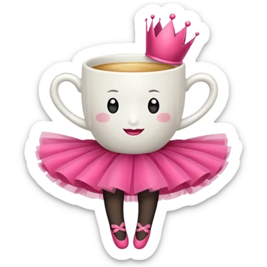 Tasa blanca con cara piernas y que sea bailarina  sticker