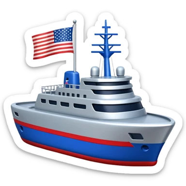 generate a very realistic American modern ship with little flag sticker