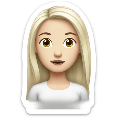 White Girl with black hair and matrix rain sticker