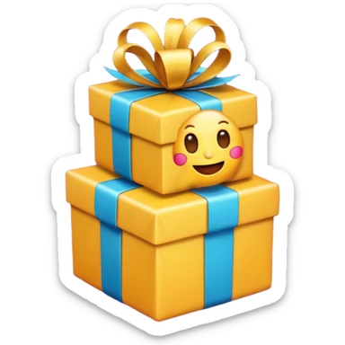 Emoji opening present
 sticker