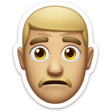 Disgusted face,opposite of a man sticker