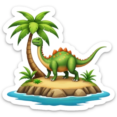 Dinosaur with an island  sticker