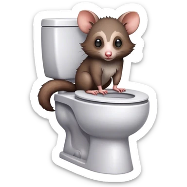 Possum on a toilet  sticker