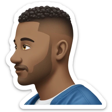 ￼￼ Man with a blue low taper fade ￼ sticker