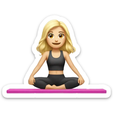 Blonde girl doing Pilates  sticker