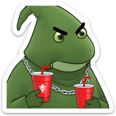 Wizard with a chain and a red solo cup sticker