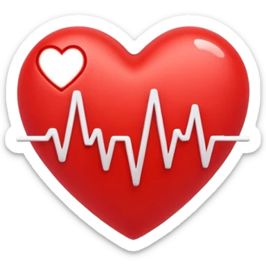 heart rate signal with cute heart shape attached sticker