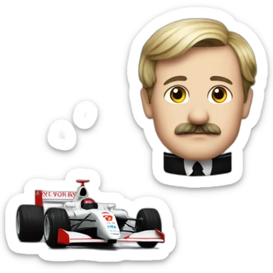 f1 car with hitler head instead of wheels sticker
