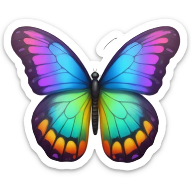 glossy rainbow butterfly sticker