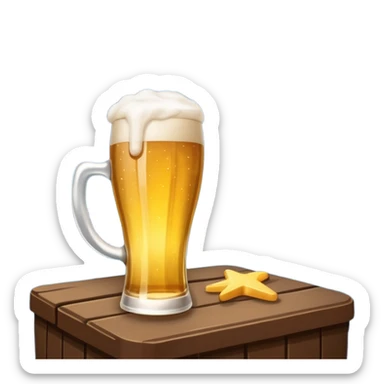 Noite estrelada com cerveja e estrela cadente  sticker