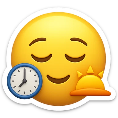 emoji stile iphone 3d che rappresenta la mattina presto come orario sticker