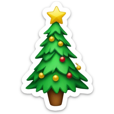 Christmas tree wearing a Christmas hat  sticker