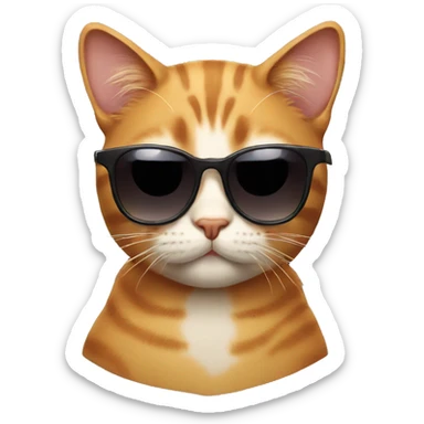 Cat with sunglasses sticker