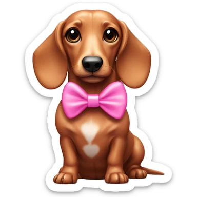 Sausage dog with pink bow sticker