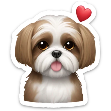 Shih Tzu with hearts around it sticker