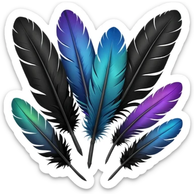 bundle of black feathers sticker