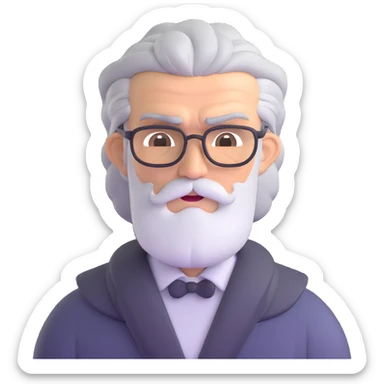 Professor Oak from Pokemon with grey hair sticker