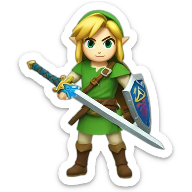 Link Zelda with sword sticker
