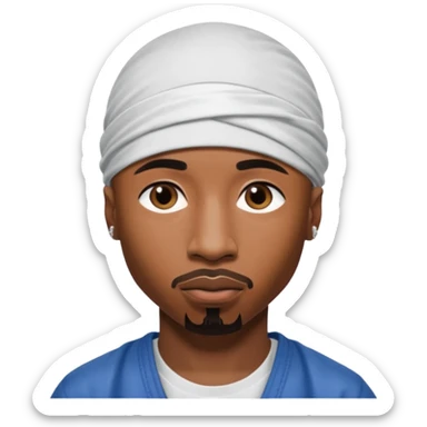 2Pac only face and durage sticker