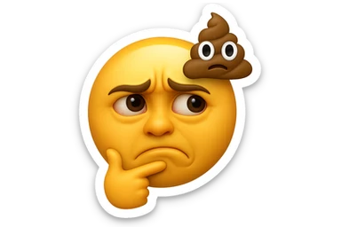 emoji stile iphone che riguarda l'argomento "stipsi/andrò al bagno oggi?", iperrealistico 4k sticker