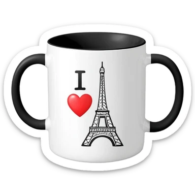 mug-cup-with-text-ı❤️paris- sticker