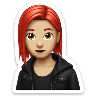 bright-red-straight-haired goth sticker