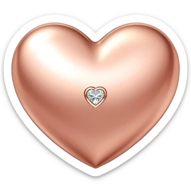 Sparkling rose gold heart with tiny diamond accents sticker