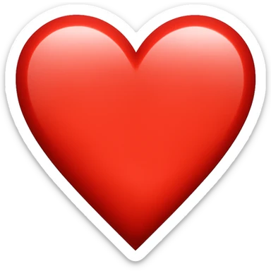 Create a single red heart emoji that is pulsating, in the style of classic apple emojis, with a transparent background. Focus on a smooth, subtle pulsating animation effect on the red heart shape. sticker