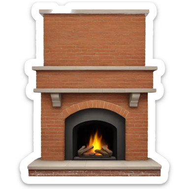 Brick fireplace sticker