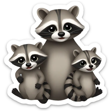 Raccoon having babies sticker