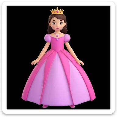 girls in a princess dress sticker