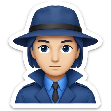 spy in a blue sticker