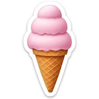 pastel pink ice cream with cone sticker
