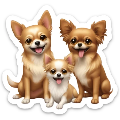 3 dogs playing: 2 chihuhua and 1 pomeranian sticker